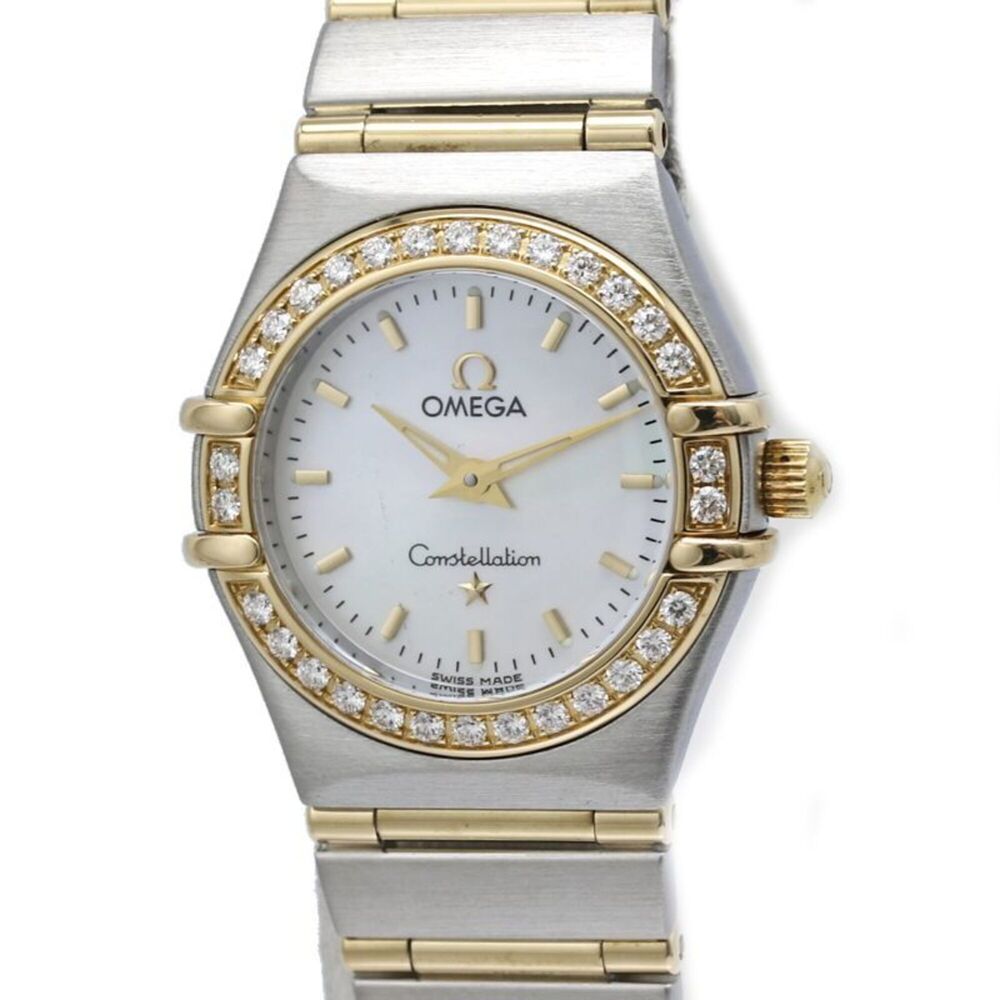 OMEGA Constellation Mini Diamond 1267.70.00 Women's Watch SSx18K Yellow Gold ...